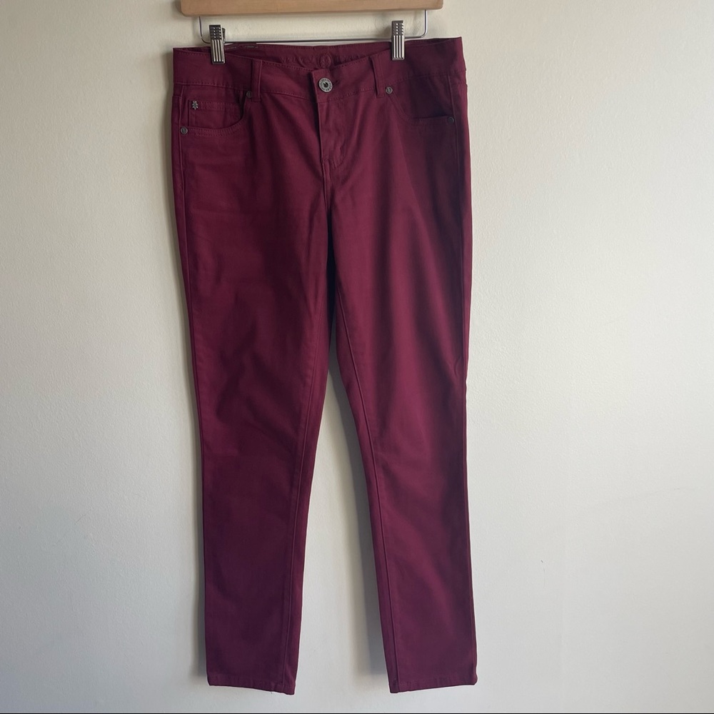 Velvet Heart Pants Deep Red 98% cotton NWOT